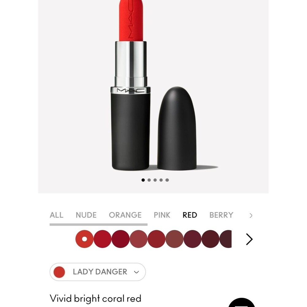 MAC Cosmetics Retro Matte Lipstick 607 Lady Danger Vivid Red - Picture 2 of 9